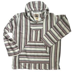 EARTH RAGZ NWT!‎ Women’s Baja Joe Mexican Hoodie Pastel Pocket Brushed Lining XL